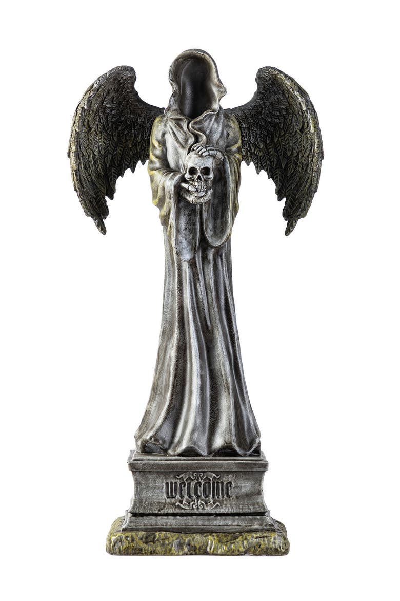 24"H Lighted Halloween Grim Reaper Resin Porch Decor with Timer, Alternate, color, Black