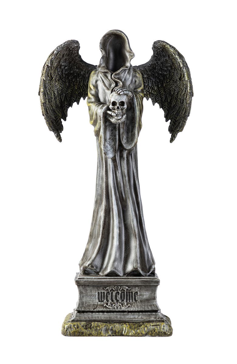 Glitzhom 24"H Lighted Halloween Grim Reaper Resin Porch Decor with Timer, Alternate, color, Black