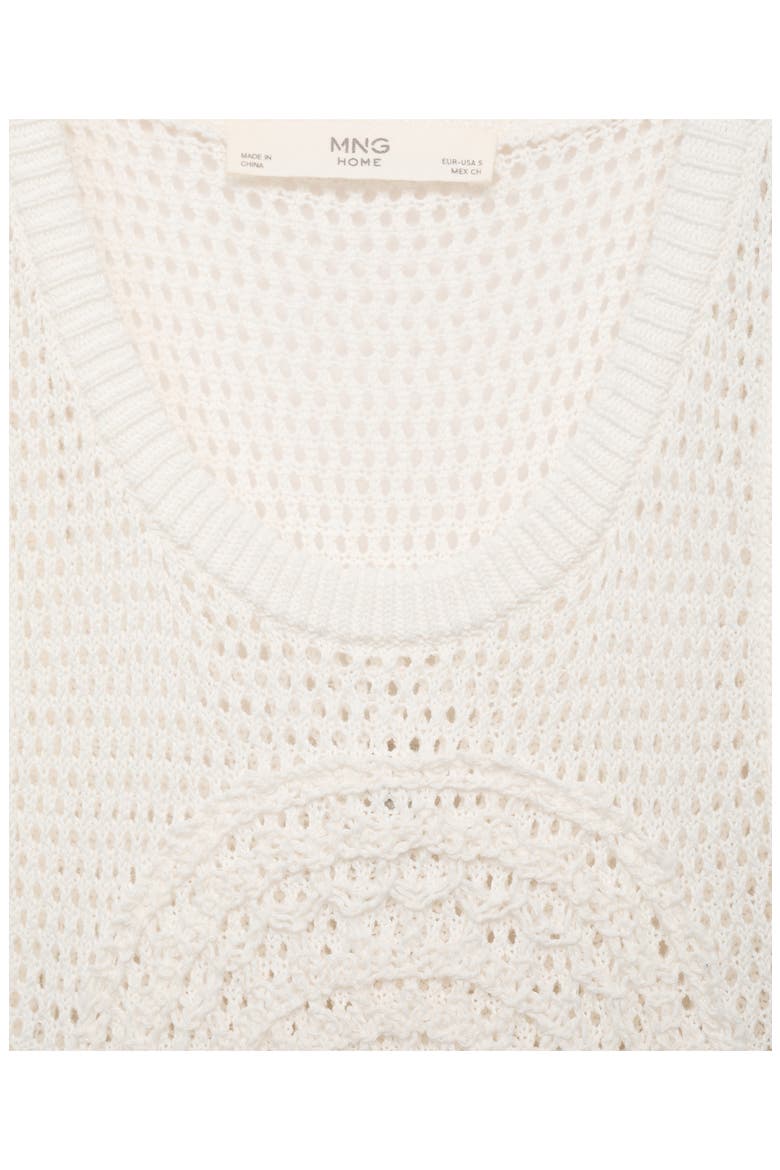 Crochet Appliqué Sheer Cotton Blend Cover-Up Dress, Alternate, color, OFF WHITE