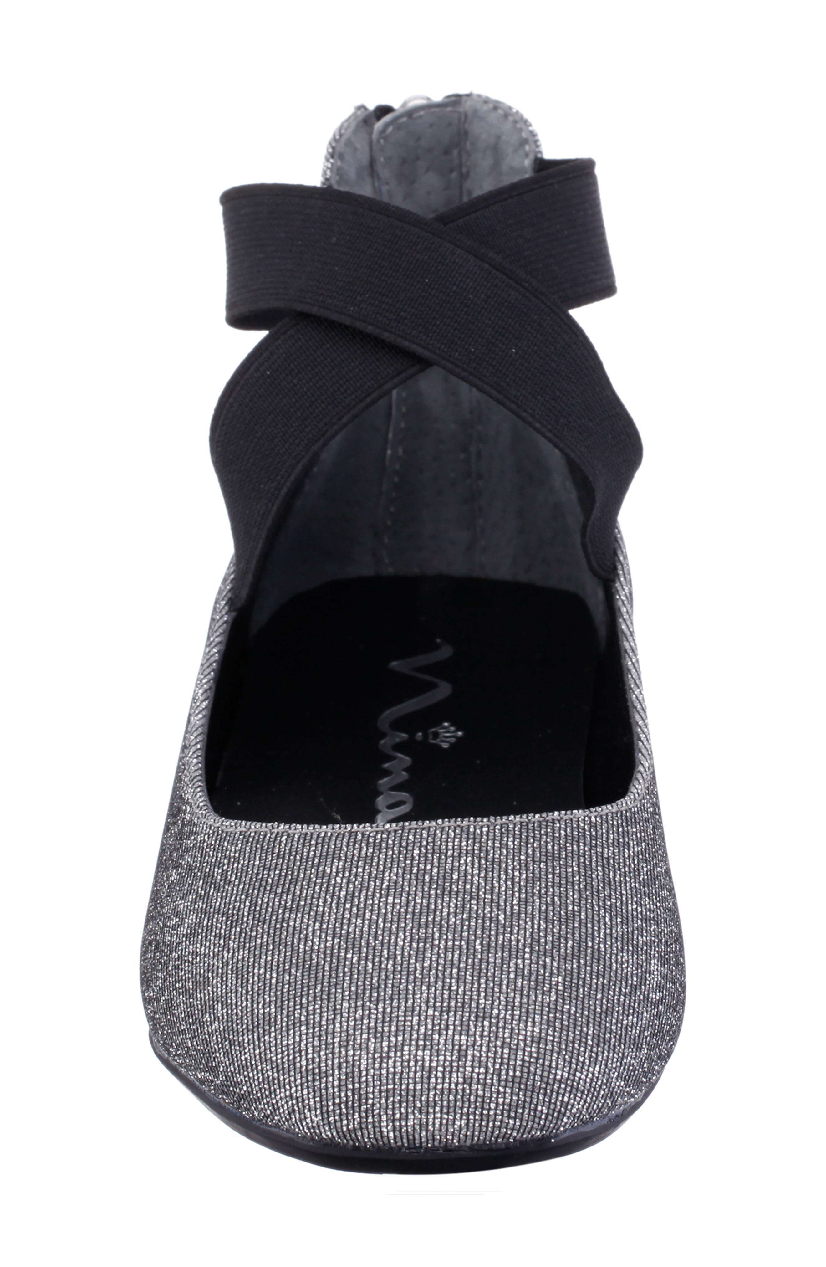 Marissa Cross Strap Flat, Alternate, color, BLACK SILVER SPARKLE FABRIC