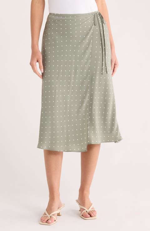 Faux Wrap Bias Skirt
