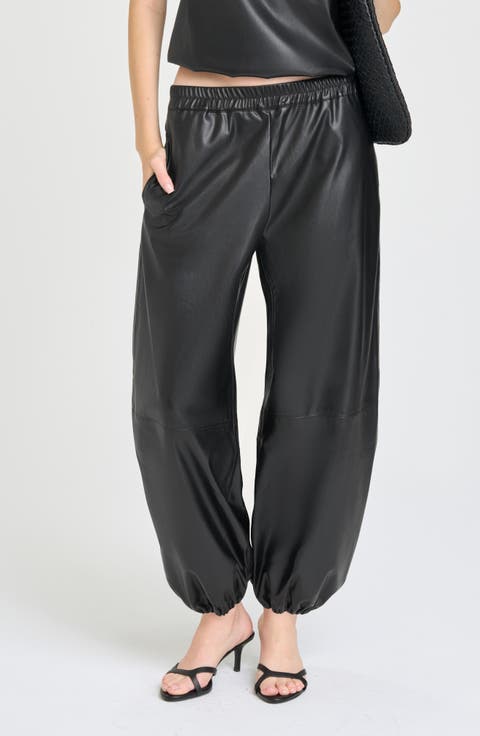 Camryn Faux Leather Joggers