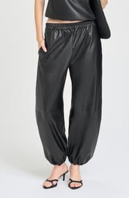 WAYF Camryn Faux Leather Joggers