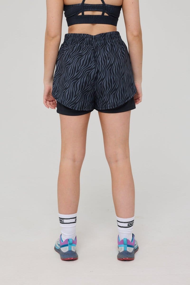 Elite 2 in 1 Running Shorts - Black Tiger - image 2