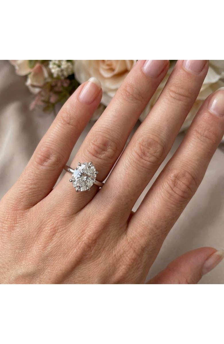 Bliss Diamond Certified 1 1/2Ct Lotus Solitaire Diamond Engagement Ring 14k Gold Lab Grown, Alternate, color, 14K White Gold