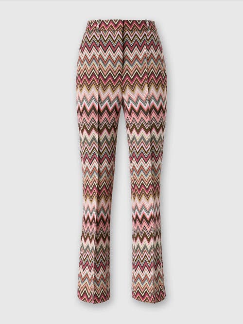 Missoni Classic Zig Zag Trousers With Cropped Hem In Multicoloured