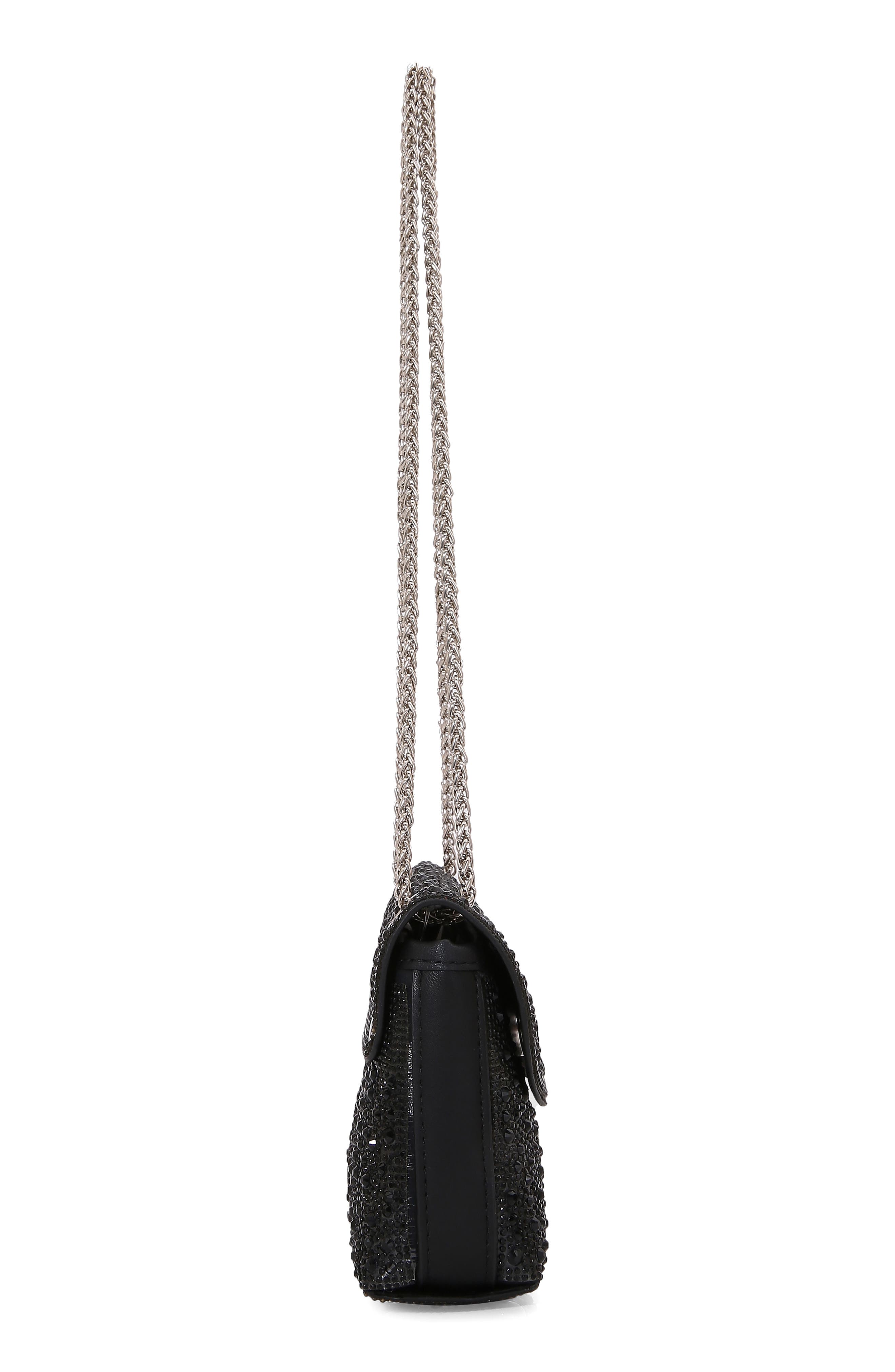 BERNESS Rhinestone Pavé Crossbody Bag, Alternate, color, Black
