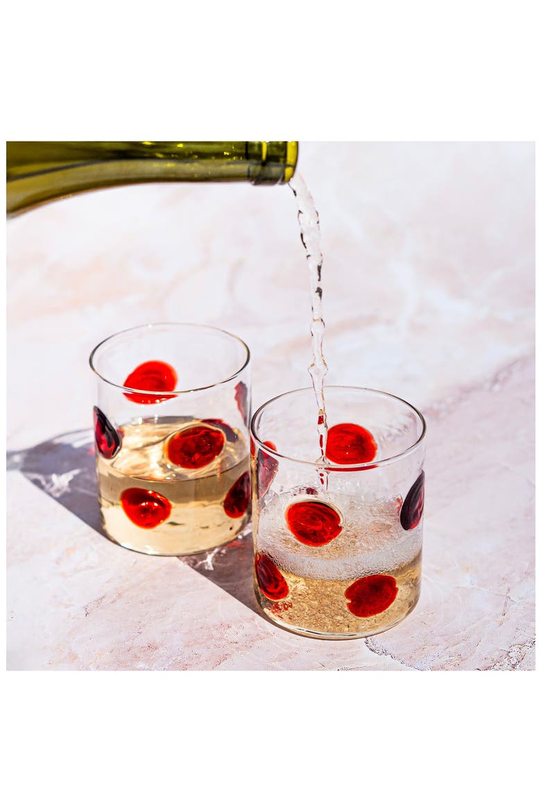 Set of 2 Drop Double Old Fashioned, Alternate, color, RED