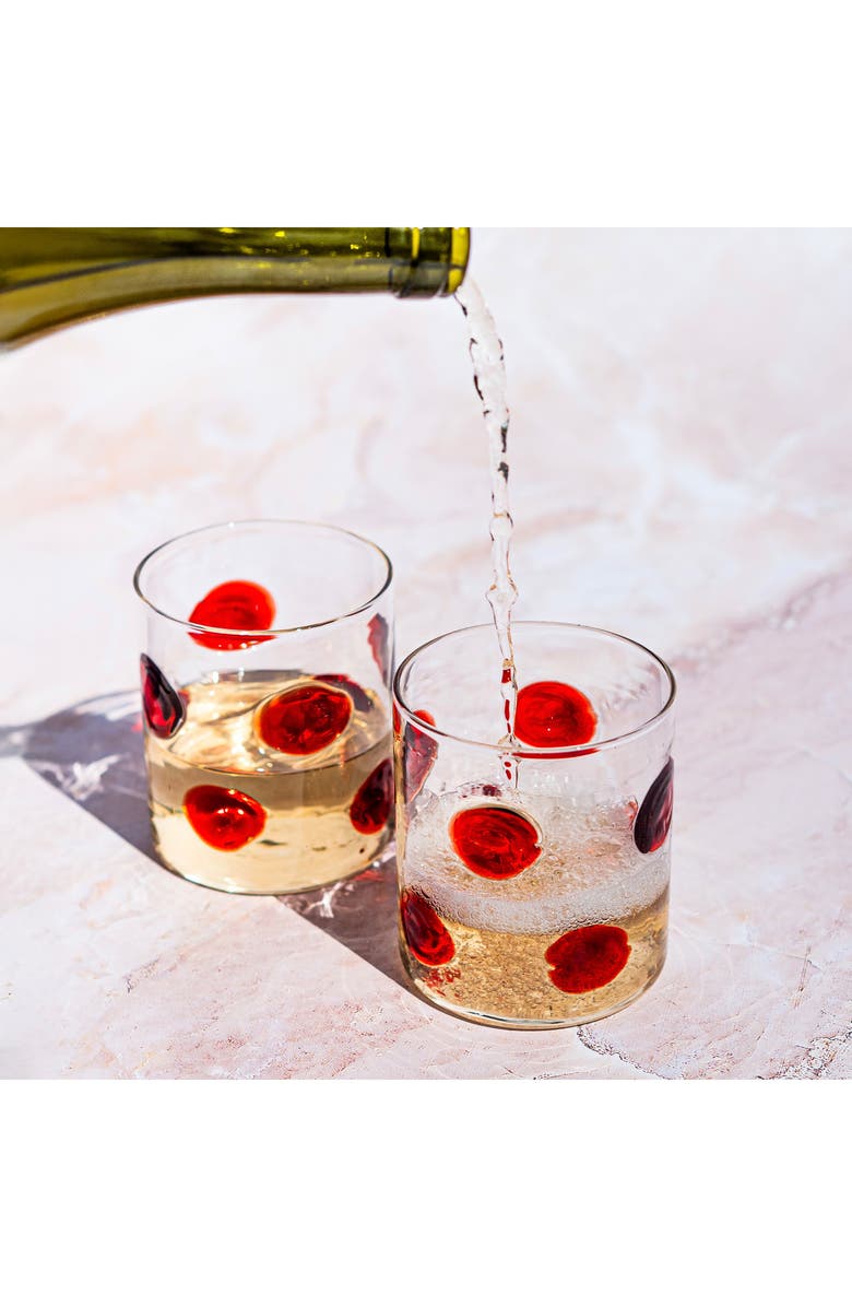 VIETRI Set of 2 Drop Double Old Fashioned, Alternate, color, Red