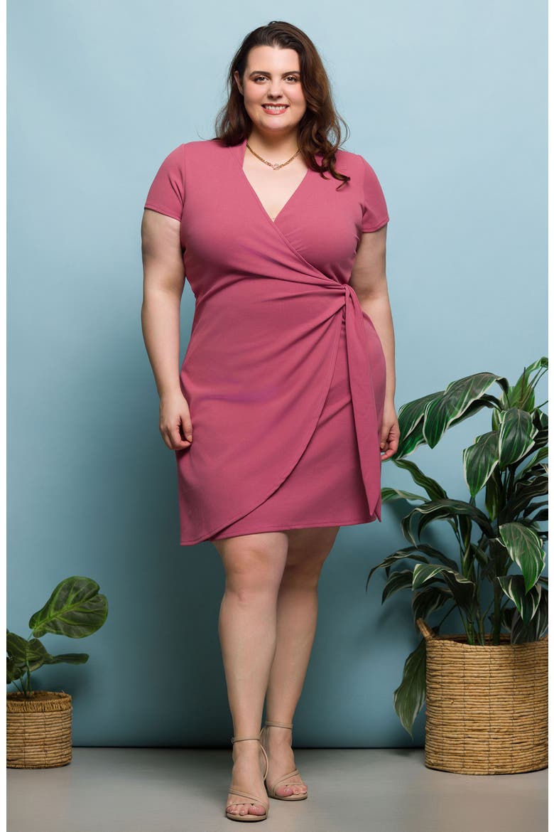 Wrap Dress, Alternate, color, ROSE