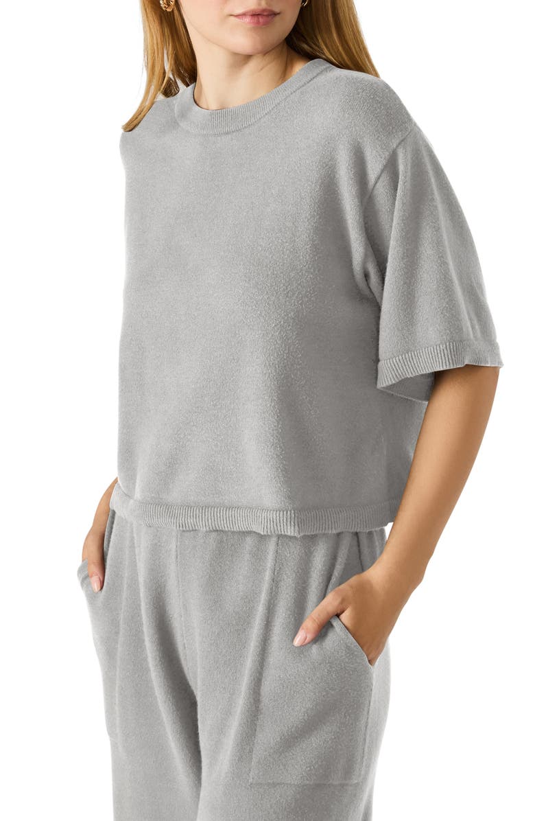 Steve Madden Kori Elbow Sleeve Crewneck Sweater, Alternate, color, Grey Heather