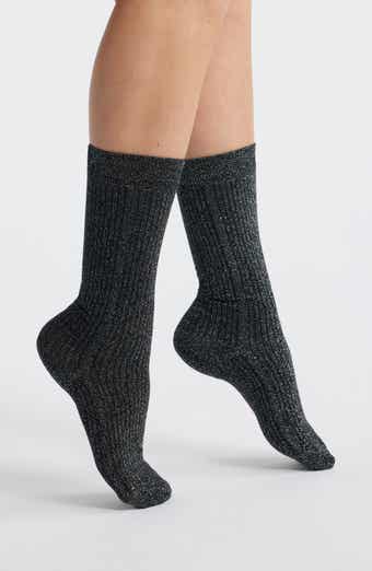 Soft Metallic Crew Socks