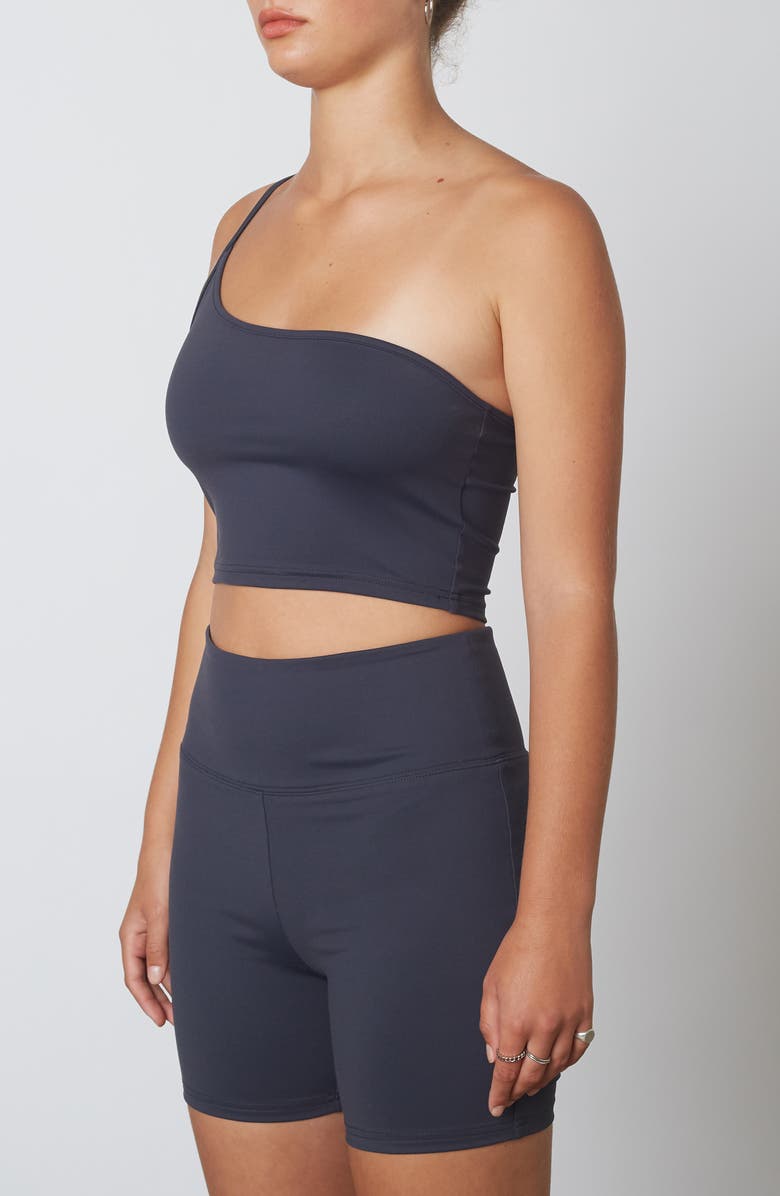 Nia Lucy One-Shoulder Tank & Bike Shorts, Alternate, color, 