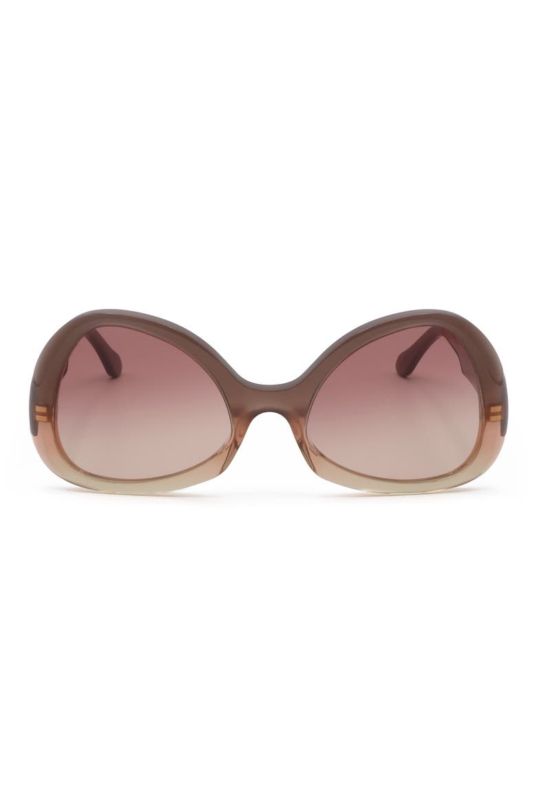 55mm Square Sunglasses, Main, color, BROWN / BROWN