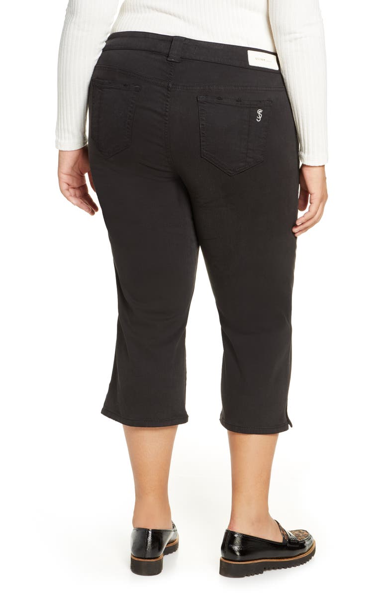 SLINK Jeans Slit Hem Crop Straight Leg Jeans, Alternate, color, 