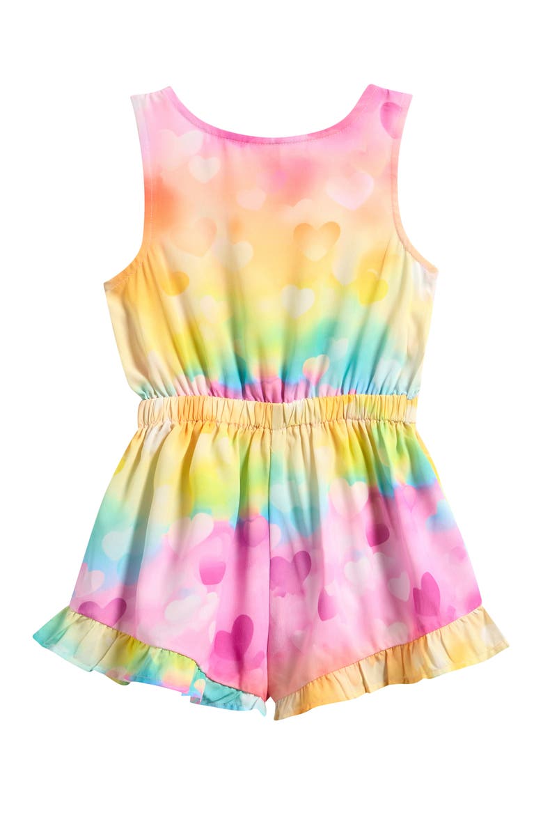 Kids' Colorful Heart Print Romper, Main, color, PINK MULTI