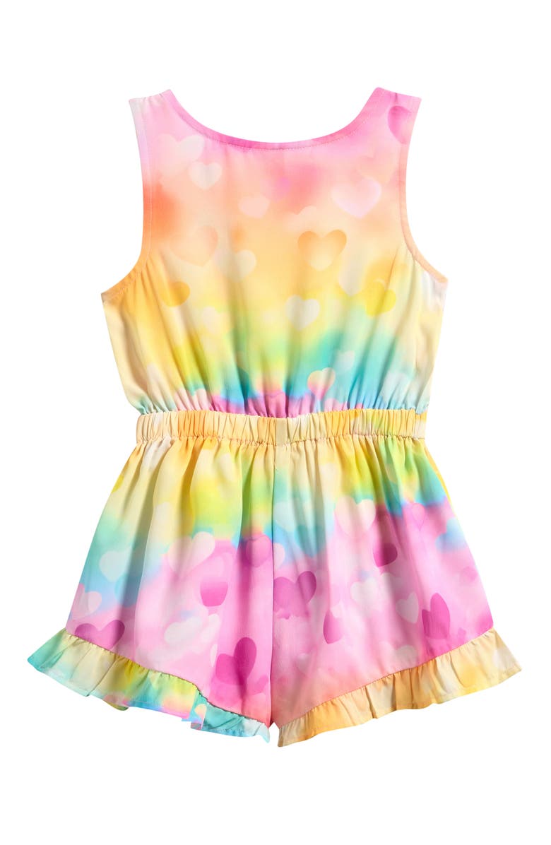 NEXT Kids' Colorful Heart Print Romper, Main, color, Pink Multi
