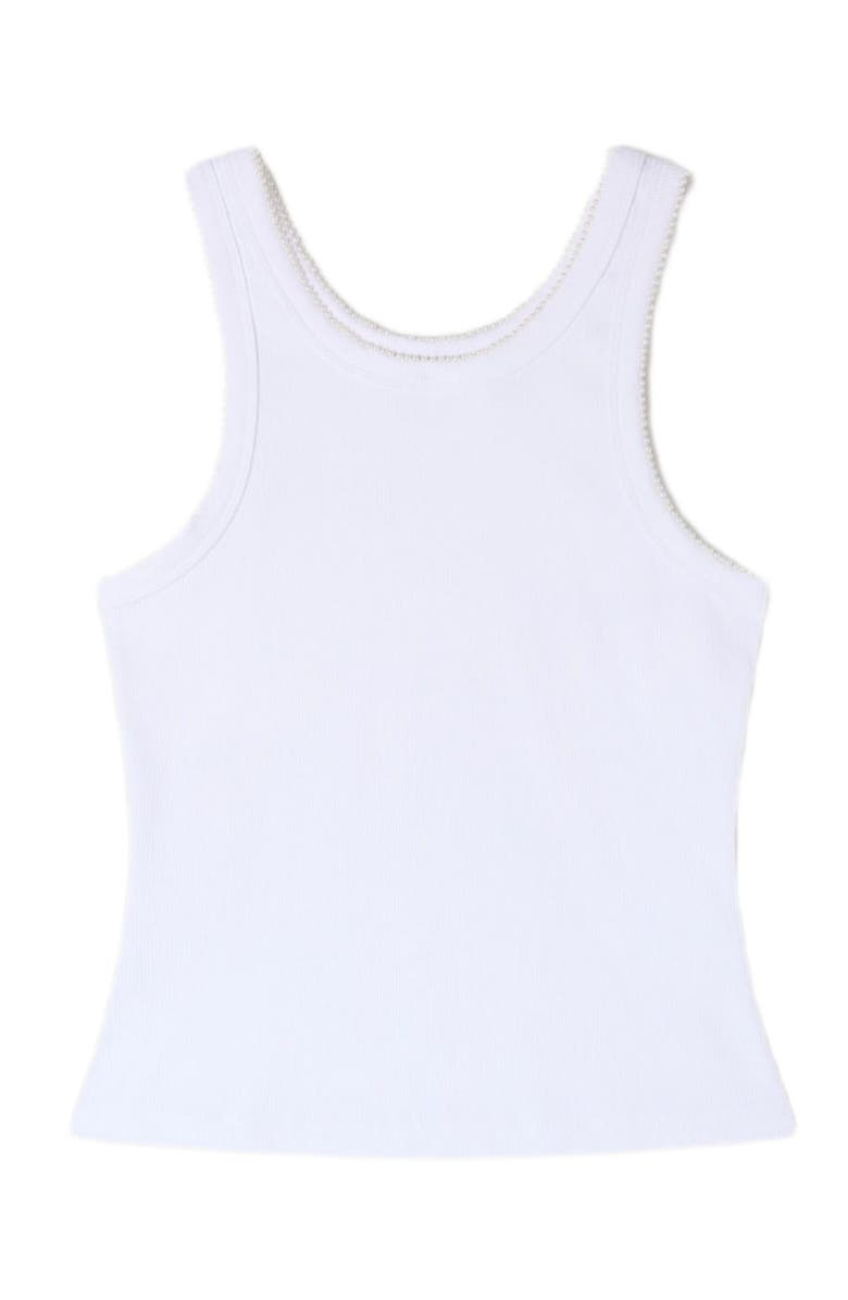 SANDRO Beaded ribbed vest top, Alternate, color, White