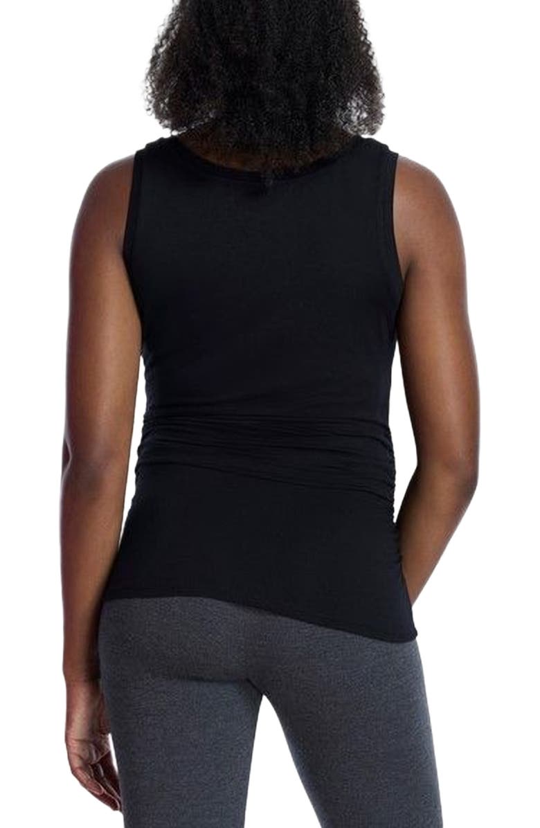 MOTHERHOOD MATERNITY Scoop Neck Side-Ruched Maternity Tank Top - 2 Pack, Alternate, color, Black & Grey