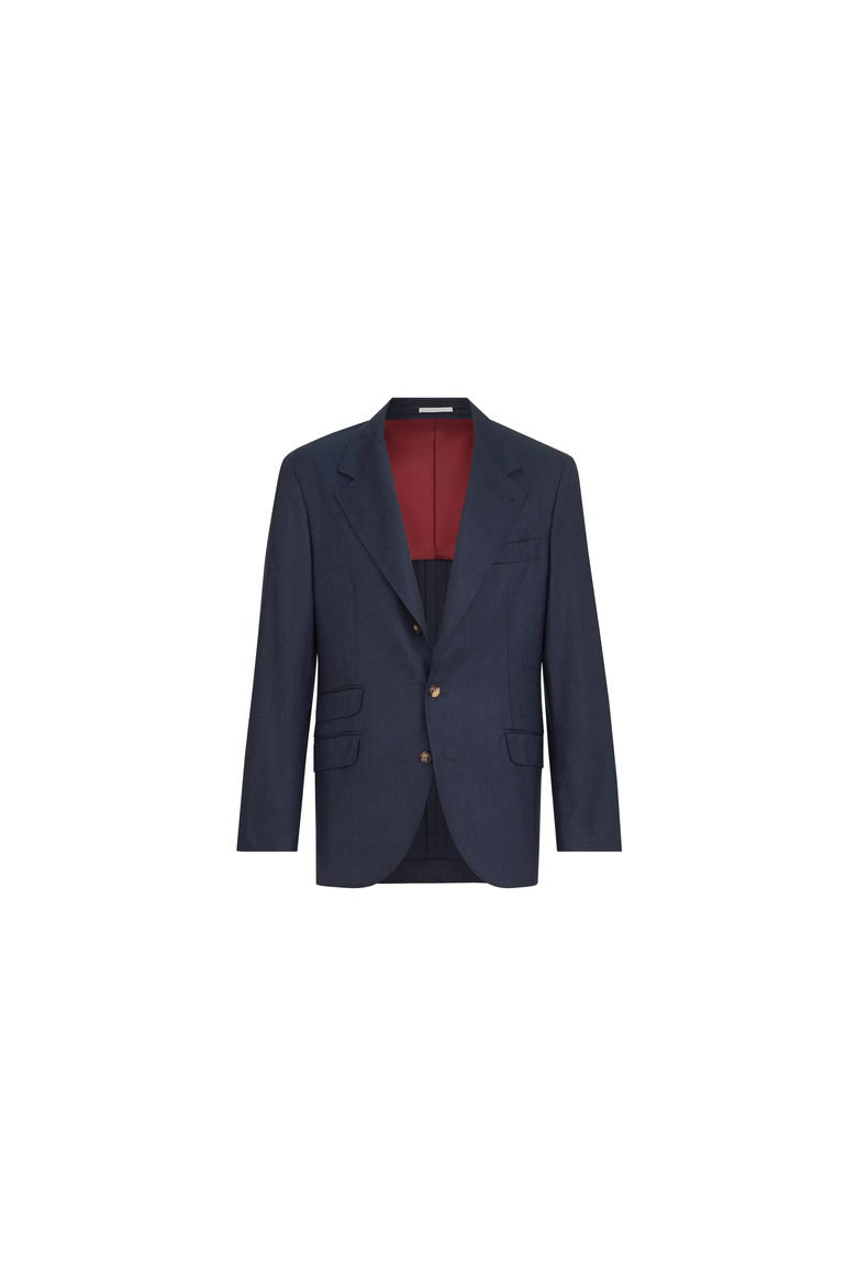 Virgin wool flannel deconstructed Cavallo blazer, Alternate, color, Marine