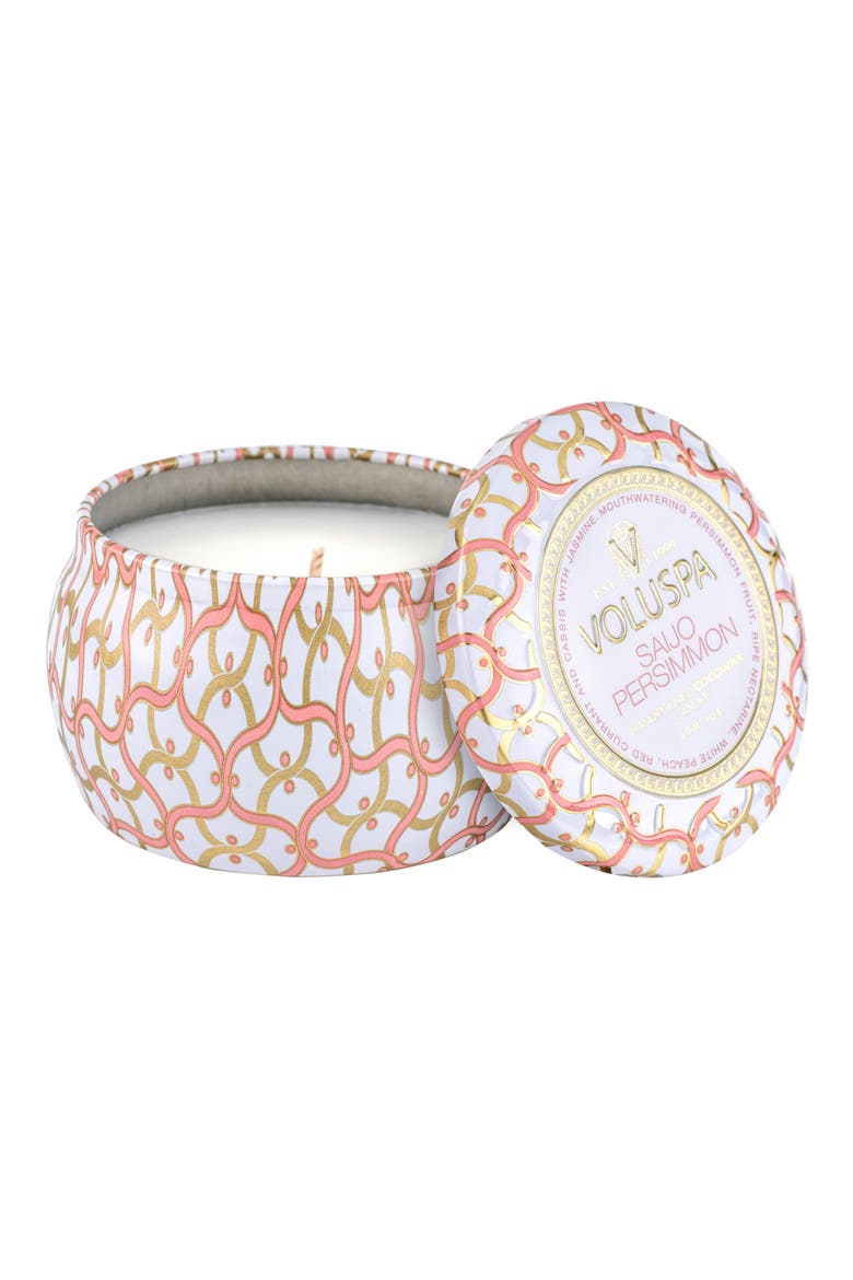 Saijo Persimmon Mini Tin Candle, Main, color, SAIJO