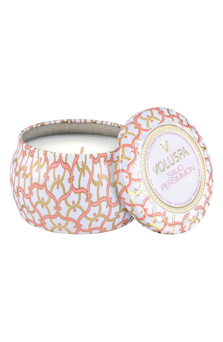 Voluspa Saijo Persimmon Mini Tin Candle, Main, color, Saijo