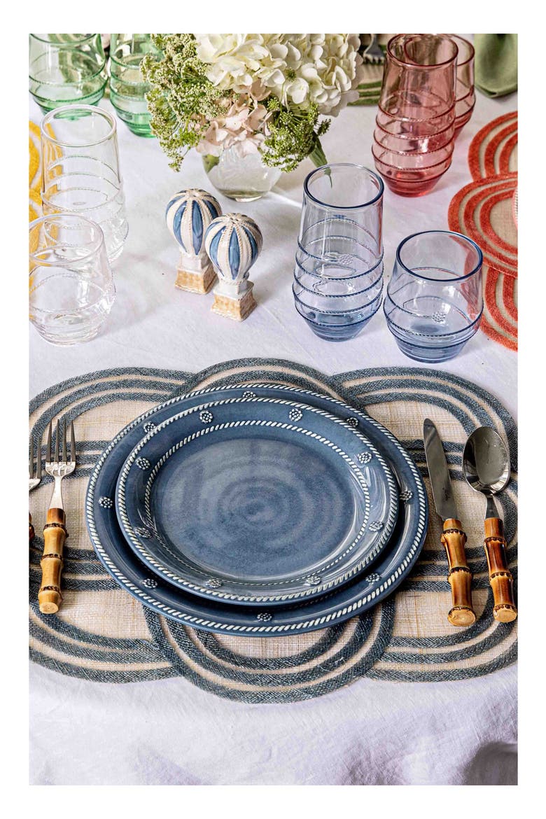 Set of 4 Scallop Stripe Placemats, Alternate, color, CHAMBRAY