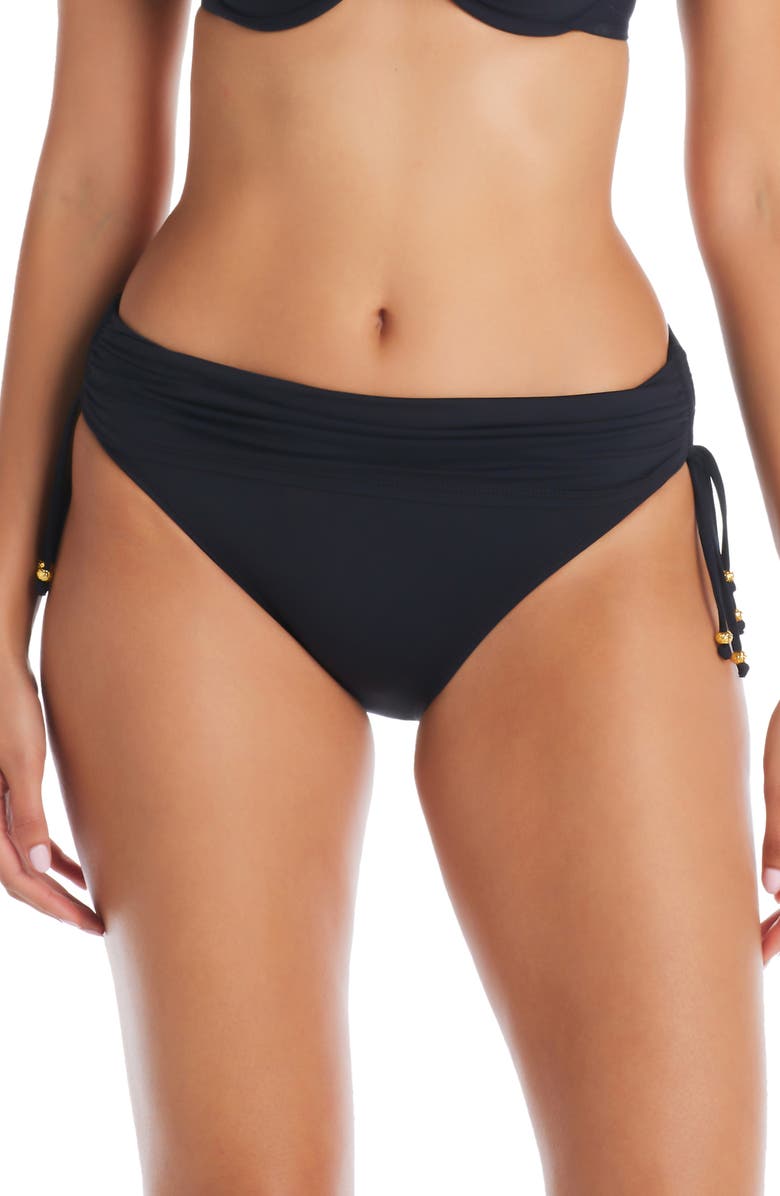 BLEU by Rod Beattie All Tied Up Shirred Hipster Bikini Bottoms, Main, color,