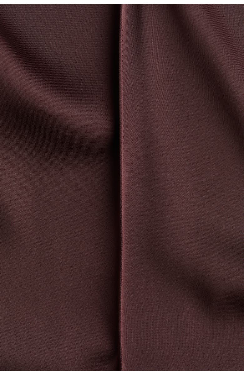 H&M Wide Crease-detail Trousers, Alternate, color, Dark Brown