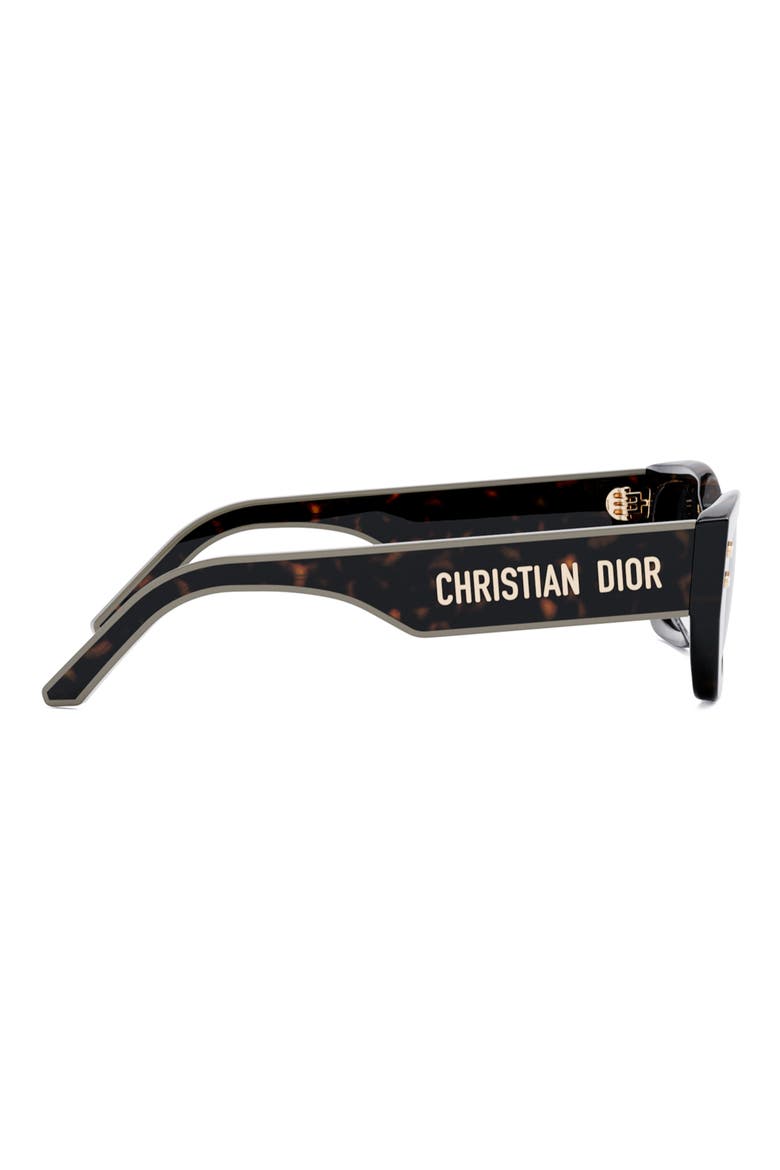 'DiorPacific S2U 53mm Rectangular Sunglasses, Alternate, color, DARK HAVANA / SMOKE