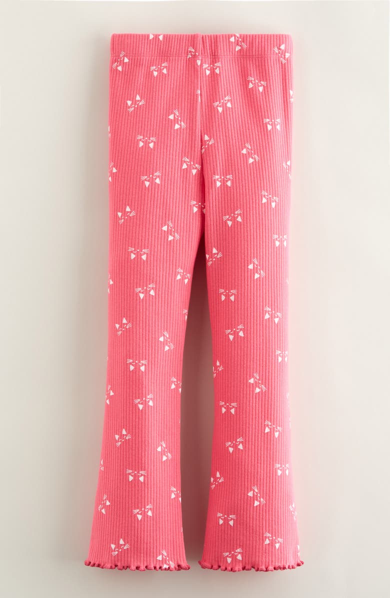 Tucker + Tate Kids' Rib Print Flare Leggings, Alternate, color, Pink Fandango Kitten Face