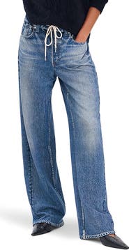 rag & bone rb Miramar Pull-On Wide Leg Cotton Terry Sweatpant Jeans