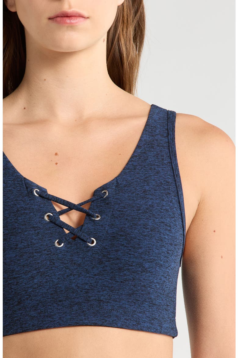 Football Stretch Sports Bra, Alternate, color, NAVY