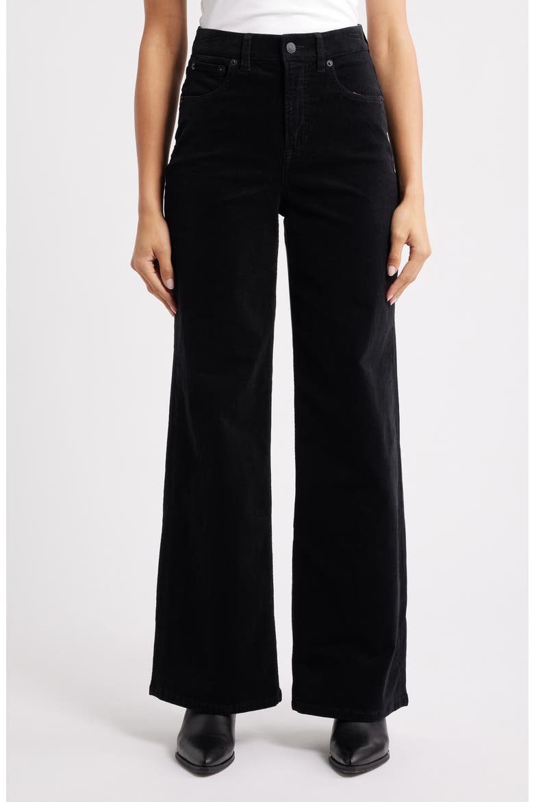 High Waist Wide Leg Corduroy Pants, Main, color, CLASSIC BLACK