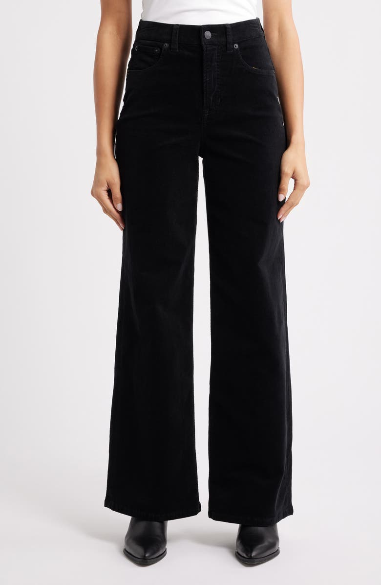 SPANX<sup>®</sup> High Waist Wide Leg Corduroy Pants, Main, color, Classic Black