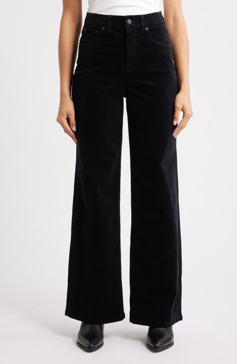 High Waist Wide Leg Corduroy Pants (Regular & Plus)