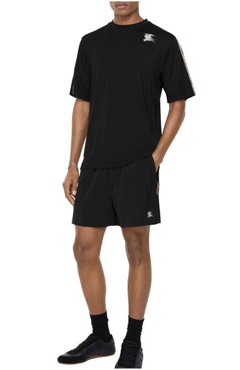Check Trim Stretch Nylon Shorts