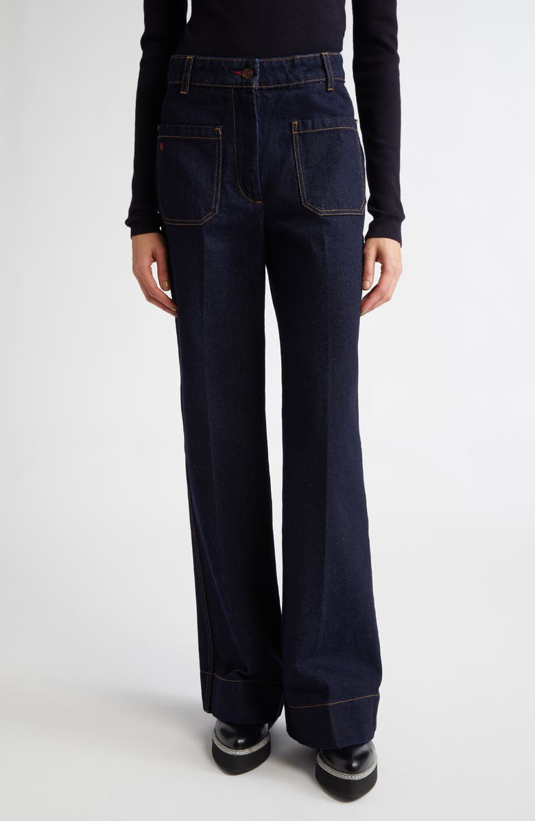 Victoria Beckham Alina Wide Leg Jeans, Main, color, 