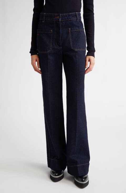 デニム・ジーパン VICTORIA BECKHAM Woman Jeans Denim 1125DJE006139B 9204 Victoria Relaxed Jean In Mid Blue | Designer Jeans