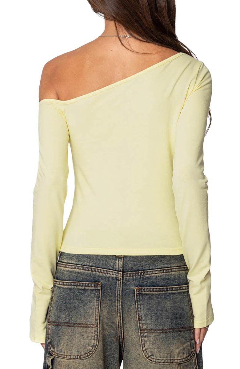 EDIKTED Swam One-Shoulder Top, Alternate, color, Yellow