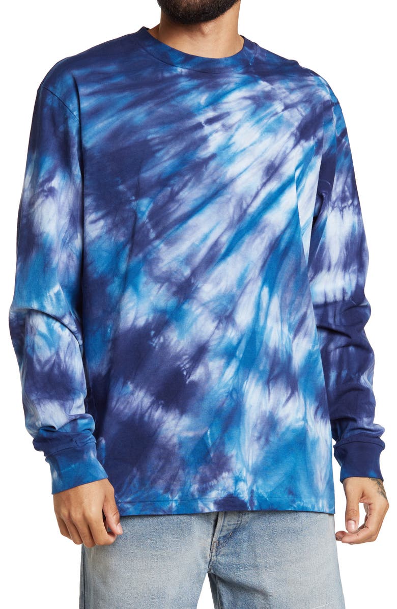 John Elliott University Tie Dye Long Sleeve Cotton T-Shirt, Main, color, 