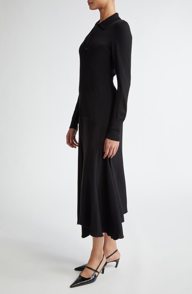 Victoria Beckham Long Sleeve Mixed Media Shirtdress, Alternate, color, 