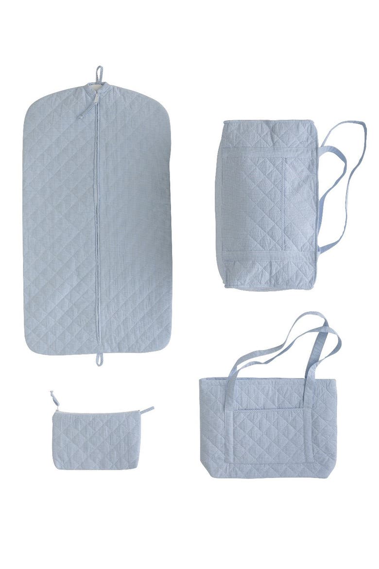 Quilted Luggage Set, Main, color, Light Blue