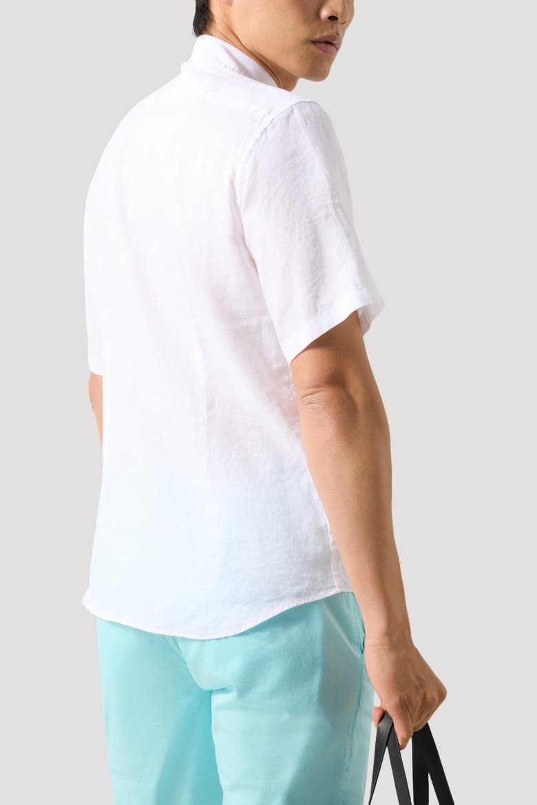 Leinen-Kurzarm-Hemd Lykos, Alternate, color, White