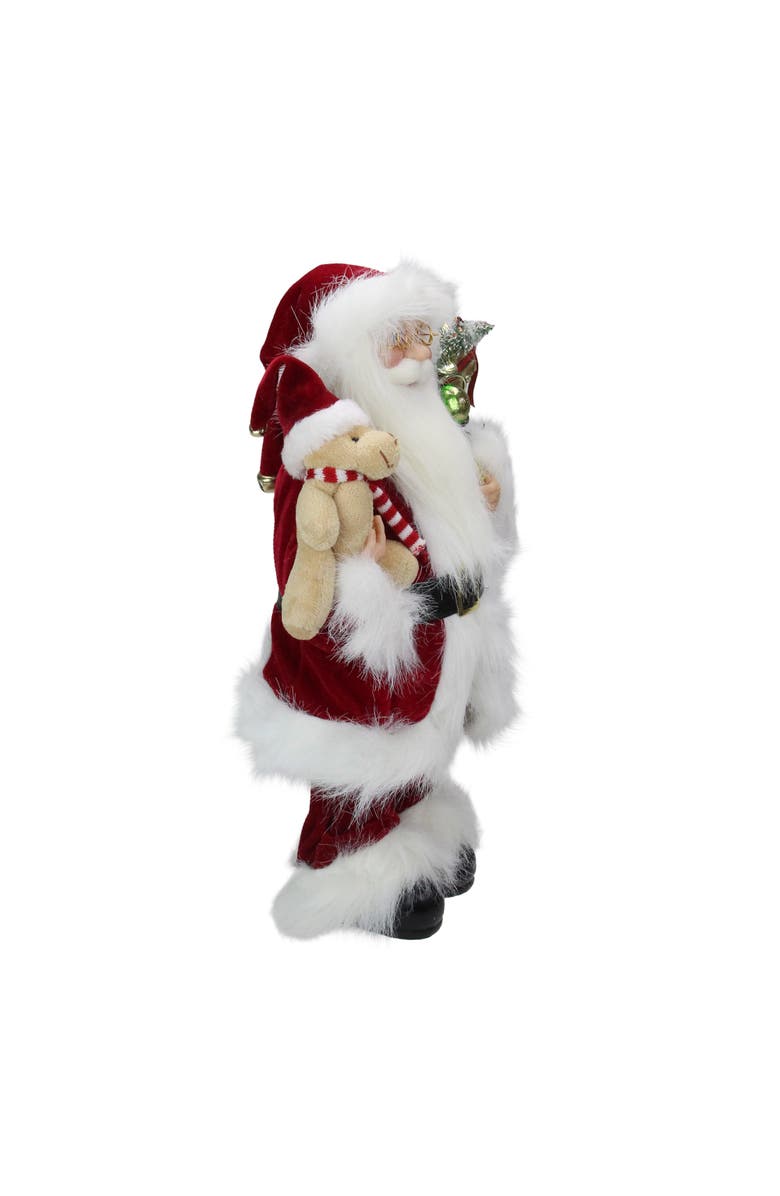 Northlight Standing Santa Claus Christmas Figure with Present Bag - 16" - Red and White, Alternate, color, 