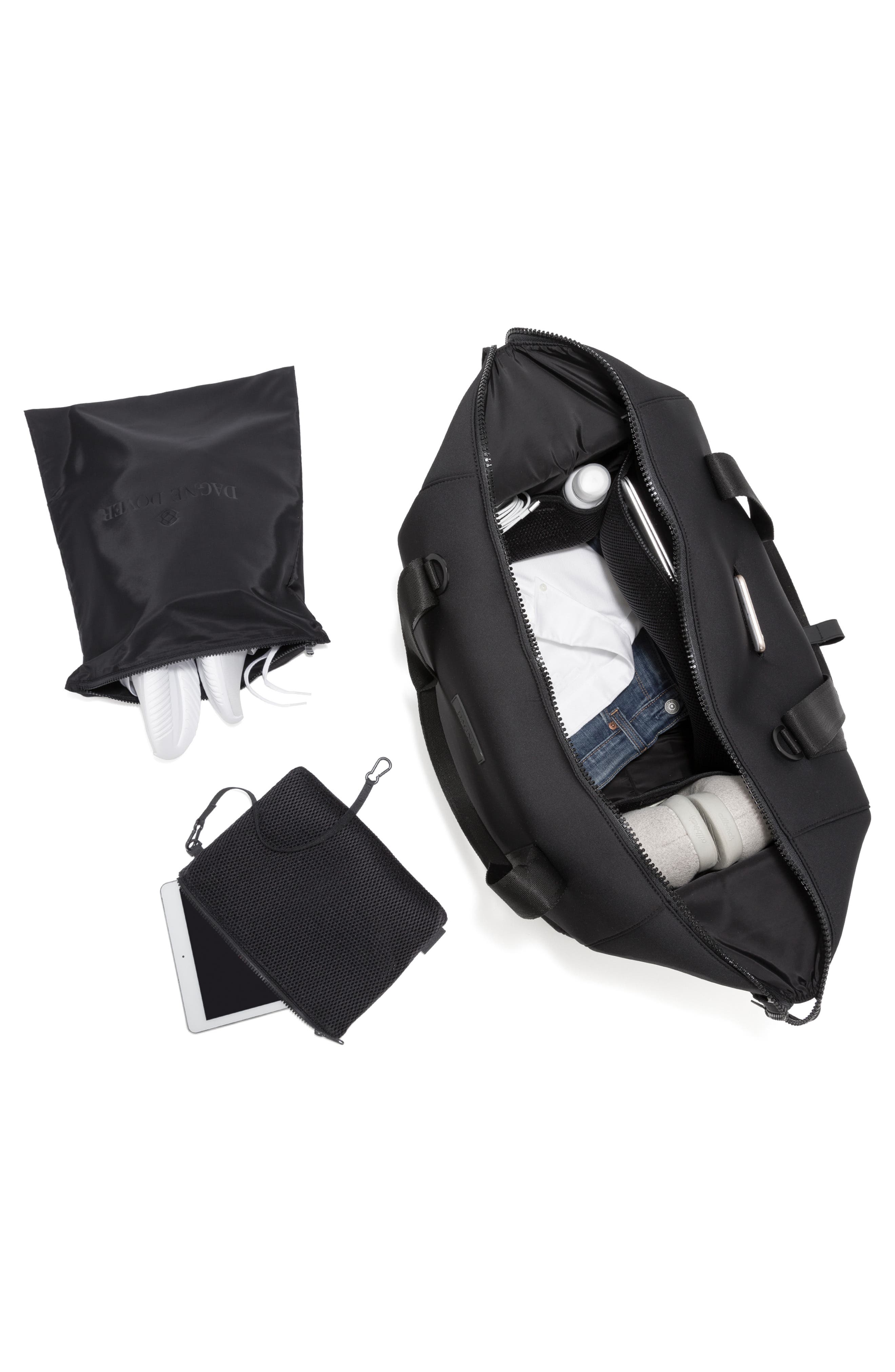 Dagne Dover Landon Extra Large Neoprene Carryall, Alternate, color, Onyx
