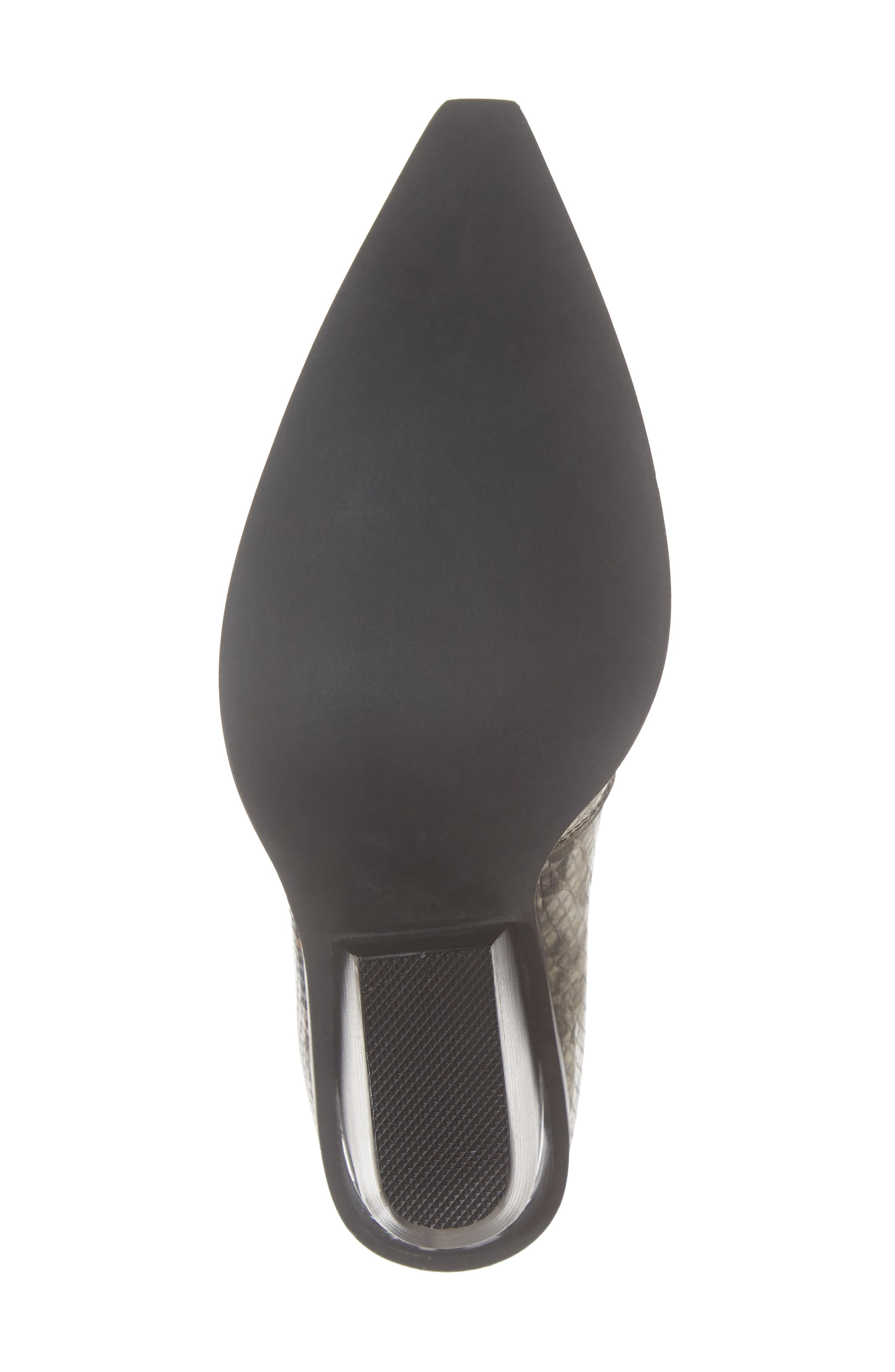 Flux Notched Heel Bootie, Alternate, color, GREY WINE SNAKE BLACK