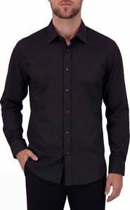 Report Collection Regular Fit Box Print 4-Way Stretch Button-Up Shirt