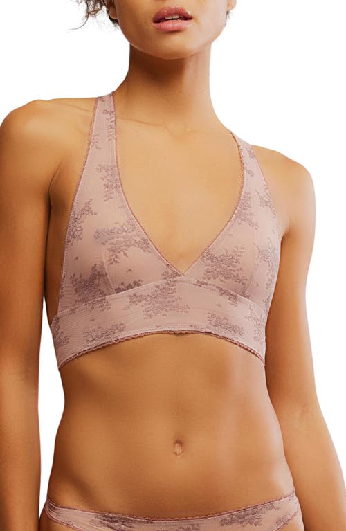 Free People Talk About It Floral Lace Soft Bra In Purple