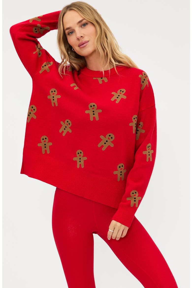 Callie Gingerbread Man Sweater, Alternate, color, GINGERBREAD